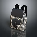 Stylish Black And White Patterned Backpack With Adjustable Straps For Daily Lifestyle Use