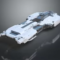 White Futuristic Sci Fi Spaceship 3D Model With Complex Structure And Engine Details 3d model