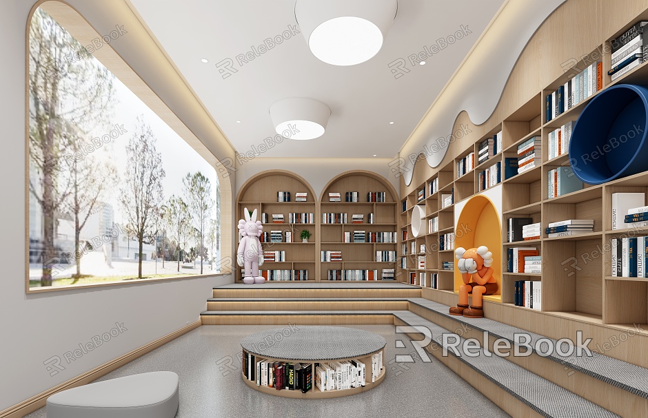 Modern Bookstore Bookstore Reading Area model