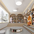 Artistic Book Art Interior Design With Arched Bookshelves Circular Reading Area And Large Windows