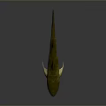 Green and Yellow Aquatic Fish With Spiked Dorsal Fins Streamlined Body And Pale Underbelly