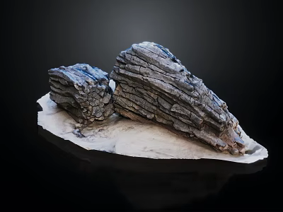 Natural Wood and Stone Textured Decorative Piece for Home Interior Design 3d model