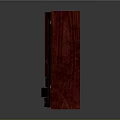 Elegant Dark Red Wooden Wardrobe With Carved Floral Patterns And Drawers