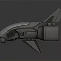 Futuristic Aerospace Spacecraft Design With Streamlined Metallic Structure And Tail Wings