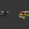 Colorful Cartoon Style Toy Guns With Different Designs For Kids Playtime