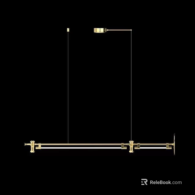 Modern Gold Linear Chandelier with Metal Frame for Interior Decoration 3d model