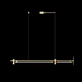 Modern Gold Linear Chandelier with Metal Frame for Interior Decoration 3d model