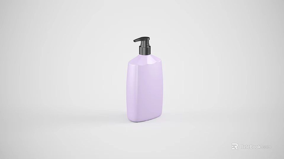 Purple Hand Soap Bottle with Black Pump Dispenser for Daily Household Washing Use 3d model 
