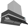 Modern Kitchen Appliance Range Hood With Black Silver Design And Control Panel