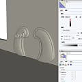 Two White Carved Sculptures With Wave Shaped Design And Curved Details