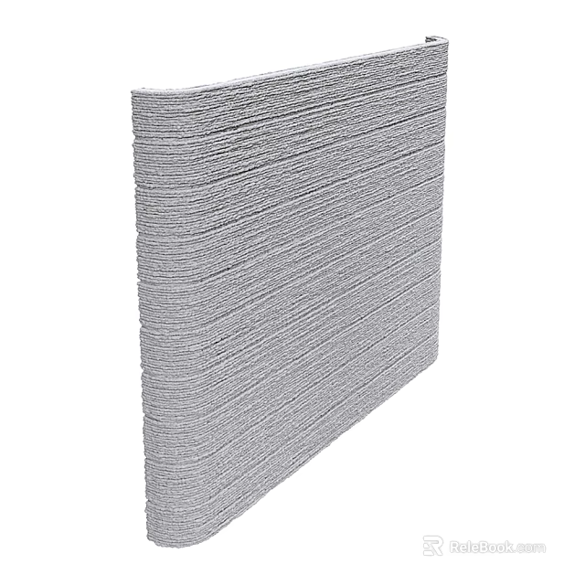 Modern Gray Building Exterior Wall With Horizontal Striped Textured Surface Design 3d model