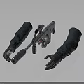 Dark Colored Long Sleeved Tactical Leather Gloves With Durable Arm Covering Material