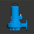 Blue Industrial Submersible Pump With Top Handle Flange Base And Motor Housing