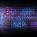 Modern Event Venue With Stage Lighting And Round Tables