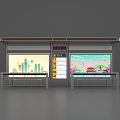 Modern Bus Station With Large Screens Showing Cityscape Images And Seats