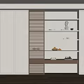 Cream wind bookcase 3d model