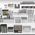 Commercial Kitchen Appliances Collection With Freezers Coffee Machines Display Cases Ovens And Cabinets
