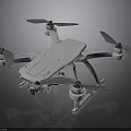 White Quadrotor Drone With Camera For Space Exploration And Cosmic Research