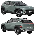 Hyundai Light Green SUV Front And Rear Views With Modern Design And Alloy Wheels