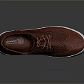 Red Casual Lace Up Shoes With White Sole And Woven Leather Upper Design