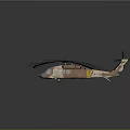 Military Helicopter With Main Rotors Tail Rotor And Camouflage Body Design