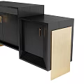 Modern Entryway Cabinet And Side Cabinet With Wooden Body And Gold Handles Design