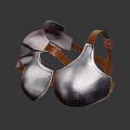 Ancient Metal Breastplate With Leather Straps And Shiny Protective Surface 3d model