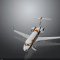 Modern White and Orange Jet with Open Staircase and Sleek Reflective Exterior