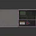 Industrial Control Panel With Grey Open Casing Display Screen And Red Knob
