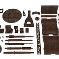 Industrial Metal Parts With Various Shapes Textured Surfaces And Mechanical Components
