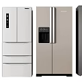 Modern Refrigerators With Various Designs Double French Door Drawer In Silver White Beige Dark Gray