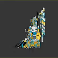 Pixel Style Game Character With Yellow Pet Weapons Tools And Chest Collection