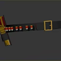 Red and Black Tactical Weapon Belt With Metal Buckle And Ammunition Pouches