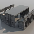 Container Style Yellow Black Dining Table Set With BLACKBAT Chairs And Wooden Top