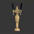 Golden Hardware Tool With Black Handles And Sturdy Metal Base Design