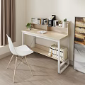 Desk Table Student Table Cream Style 3d model
