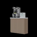 Smart Machine With Digital Control Panel Stainless Steel Body And Wooden Cabinet Base
