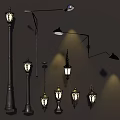 Classic Lighting Combinations Featuring Tall Pole Lights Hanging Pendants And Wall Sconces