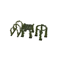 Lush Green Vine Decorative Ornament Set With Arch Structures And Foliage For Garden Decoration
