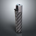 Carbon Fiber Lighter With Silver Top And Textured Surface Design 3d model