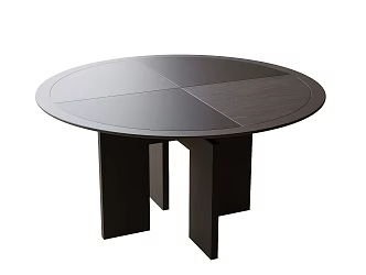 Modern round dining table 3d model