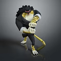 Anthropomorphic Leopard Character In Black Suit With Yellow Spots Standing Pose Design