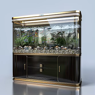 Light Luxury Fish Tank 3d model