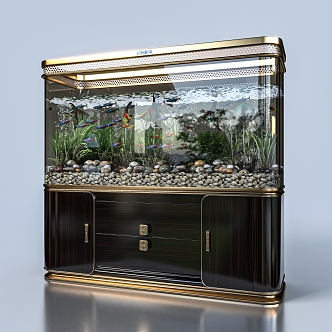 Light Luxury Fish Tank 3d model