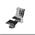 Black Leather Lounge Chair With Faux Fur Throw And Matching Ottoman On Chrome Base