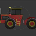 Toy Tractor Model With Red Yellow Body Large Tires And Shiny Surface