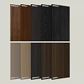 Display of Different Wood Grain Wall Panels Samples in Various Colors