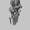 Golden Mechanical Sci Fi Weapon With Glowing Blades And Robotic Structure