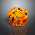 Golden Freshly Baked Blueberry Muffin With Moist Texture And Visible Berries