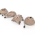 Household Supplies Coiled Natural Cotton Braided Ropes With Metal Ends For Daily Use